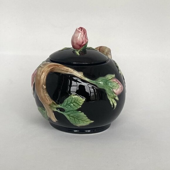 Vintage Fitz & Floyd 1987 Midnight Rose Sugar Bowl and Lid - Picture 6 of 10